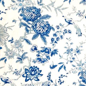 Waverly LUCCHESE Floral Toile CIELO Blue Home Decor Linen Drapery Upholstery Pillow Sewing Fabric - Sold by the Yard