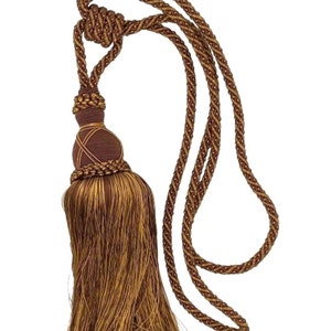 Decorative Drapery Curtain Tassel Tieback - COPPER & Gold Mix - 13&quot; Tassel 37&quot; Spread - Sold by the piece