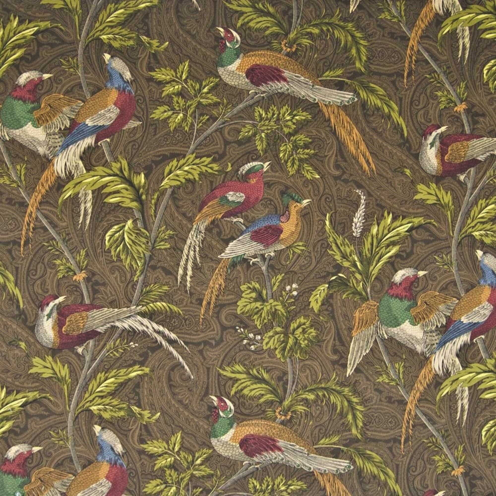 Braemore PHEASANT HUNT Bird LEATHER Brown Home Decor Drapery - Etsy