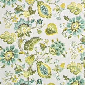 P Kaufmann Floral PARROT GREEN Home Decor Cotton Drapery Upholstery Pillow Sewing Fabric - Sold by the Yard