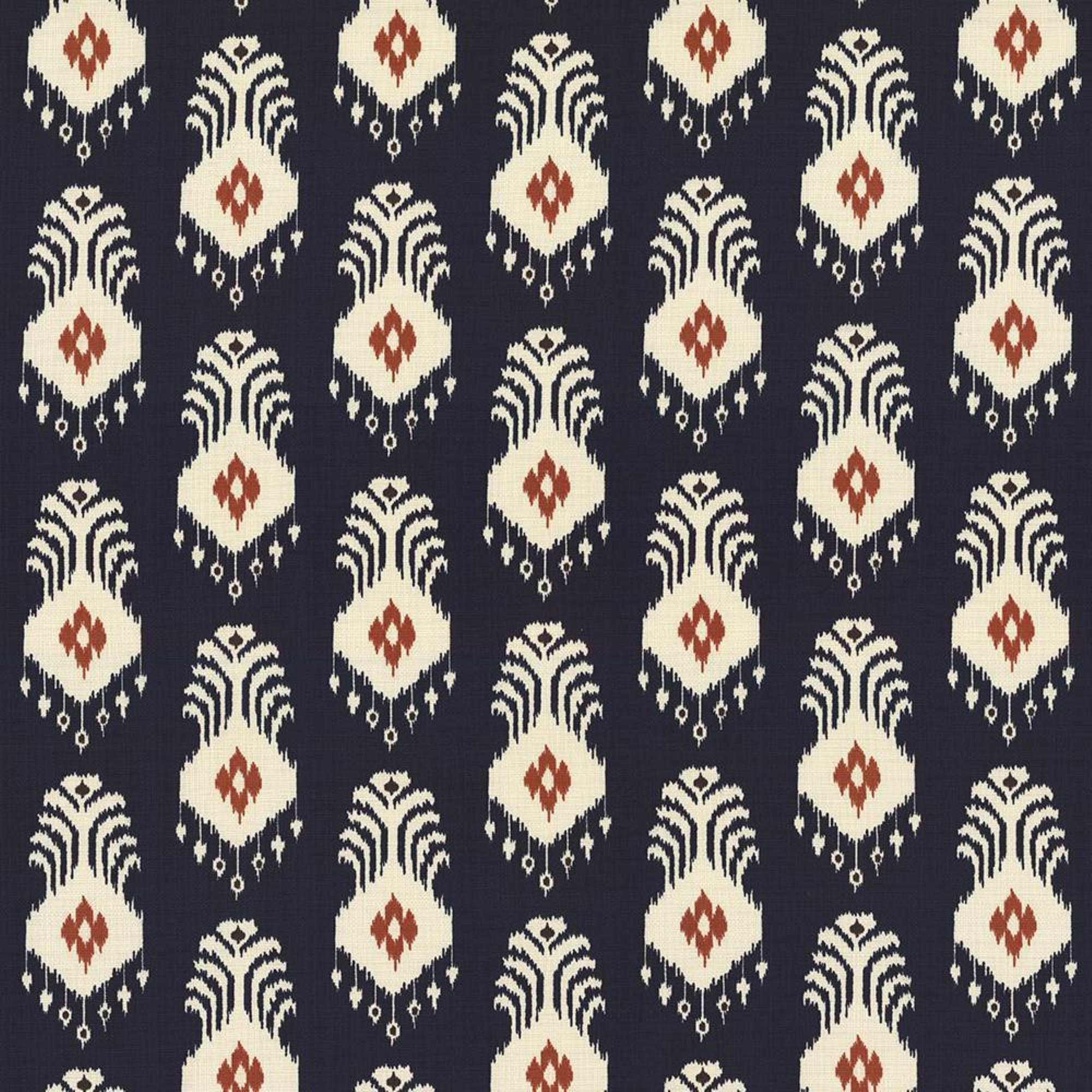 Blue Ikat Cotton Drapery Cushion Pillow Upholstery Fabric: Mill