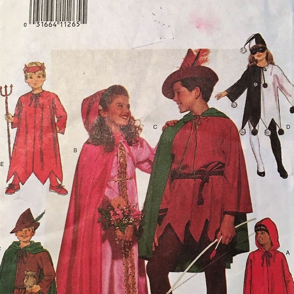 Butterick Sewing Pattern 5673, Children Storybook Dress Up Jester Devil Princess Costume, Factory Folded Uncut, Direction Insert Included