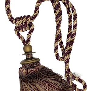 Decorative Drapery Curtain Tassel Tieback - Trimland 3382-10 MULBERRY SAND GOLD - Sold by the piece