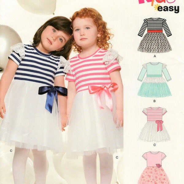 New Look Sewing Pattern S0719 6331, Toddler Girl Ballerina Party Tulle Dress, US Size 1/2-4, Factory Folded Uncut, Direction Insert Included