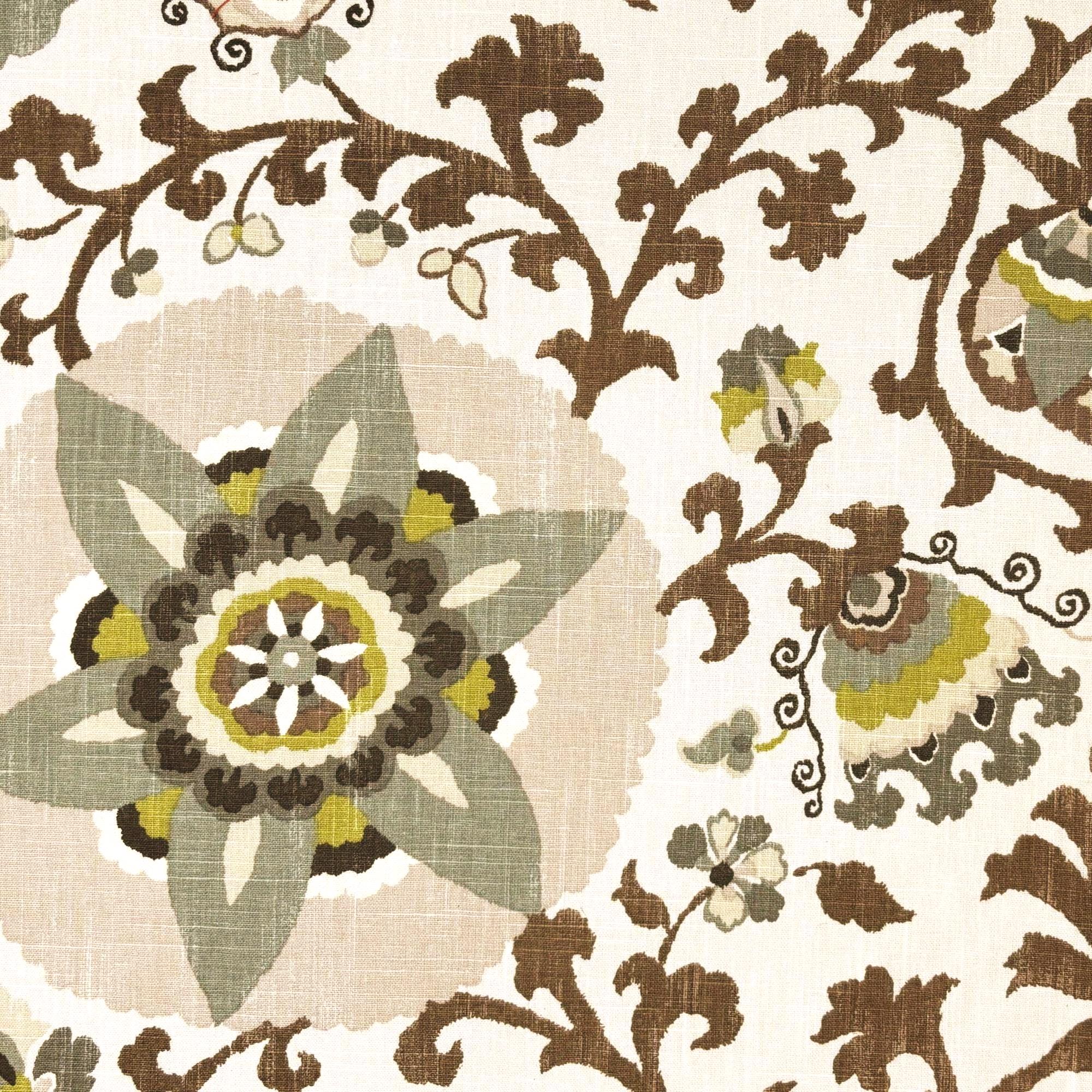 Braemore SILSILA Suzani WOODLAND Home Decor Linen Drapery Upholstery Pillow Sewing Fabric - Sold by the Yard