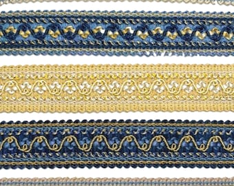 Scroll Gimp Braid Trim, Flat Trimming, Home Decor Crafting Braid, 1.25&quot; Width - Sold by the Yard