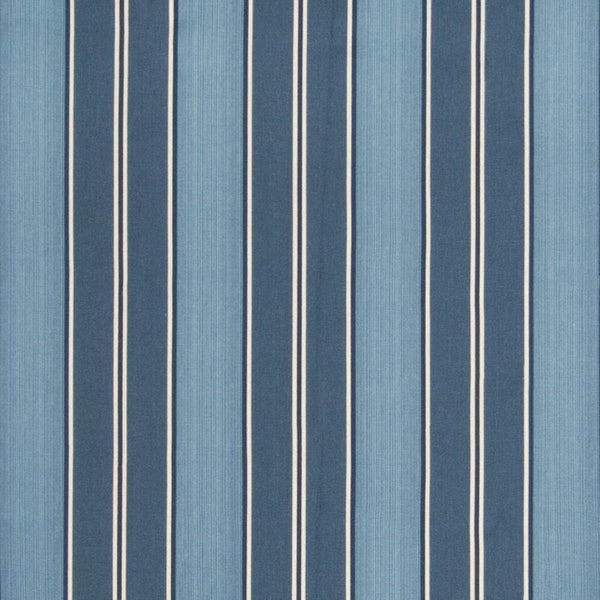 Waverly SURRY STRIPE Blue PORCELAIN Home Decor Valance Curtain Upholstery Pillow Remnant Sewing Fabric - One Yard Piece