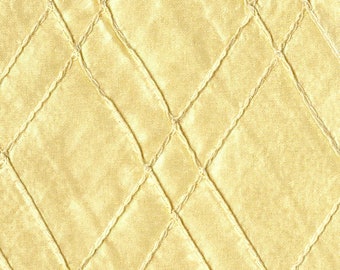 Seide Pintucked GELB GOLD Wohnkultur Gewandung Polster Kissen Nähen Stoff - Verkauft lose Lagerware