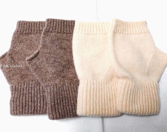 Baby Alpaca & Cashmere Fingerless Gloves, Soft Warm Winter Hand Warmers Cozy Gift for Her