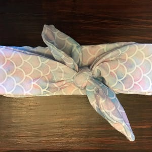 Pastel Mermaid Scale Top Knot Headband: Baby Toddler Adult