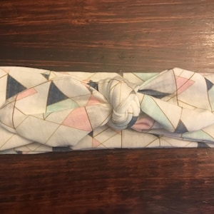 Geometric top knot headband / knotted headband / baby turban / baby gift / toddler headband / adult headband