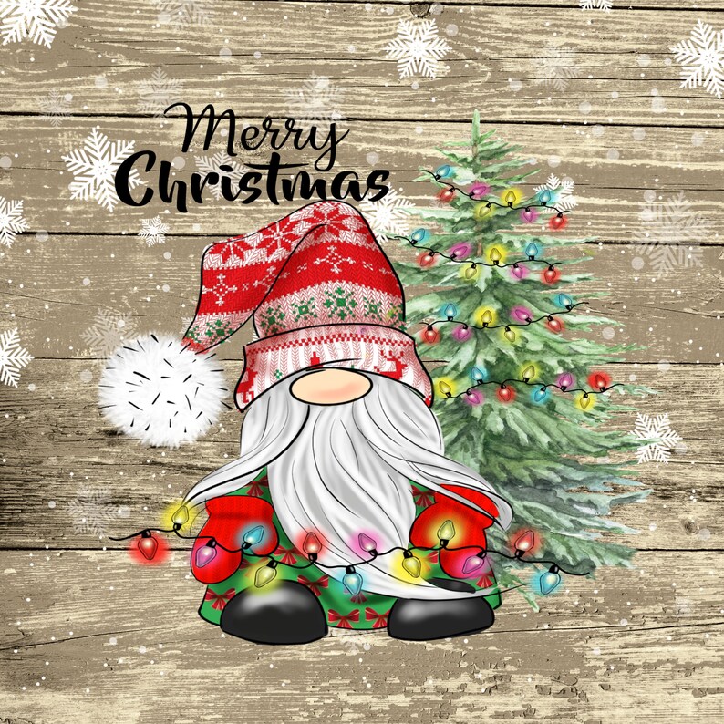 Merry Christmas Santa Gnome Sign Christmas Sign Gnome Sign | Etsy