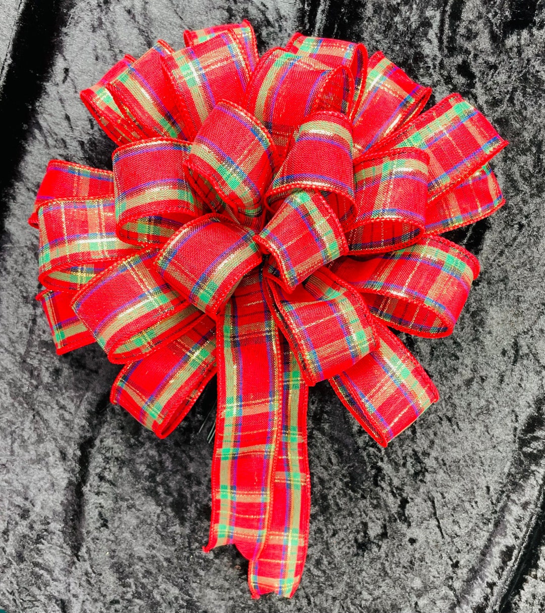 Tartan Bow, Christmas Bow, Farmhouse Bow, Holiday Decor, Fancy Bow, Bow