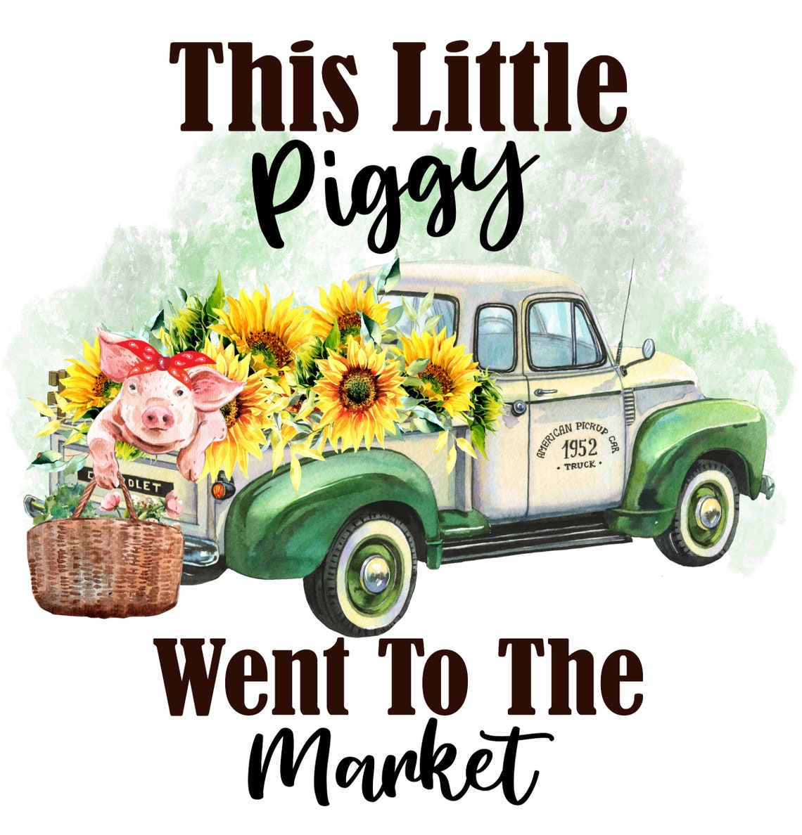 This Little Piggy Went To The Market Sign Summer Signs Pig Etsy
