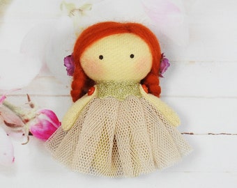 Boneca pequena, boneca ruiva, boneca de bolso, boneca pequena, boneca ruiva, boneca minúscula, boneca ruiva, boneca romântica, bonecas de viagem K75