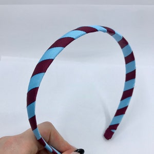 School Wine and 1.5cm striped Hairband