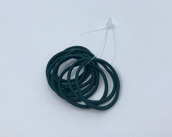 Small 2mm Bottle Green Snag Free Elastics