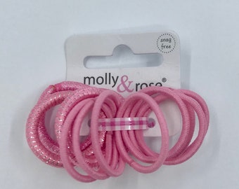 Small 2mm Pink/Pink Glitter Snag Free Elastics