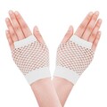 80's Fishnet Gloves White