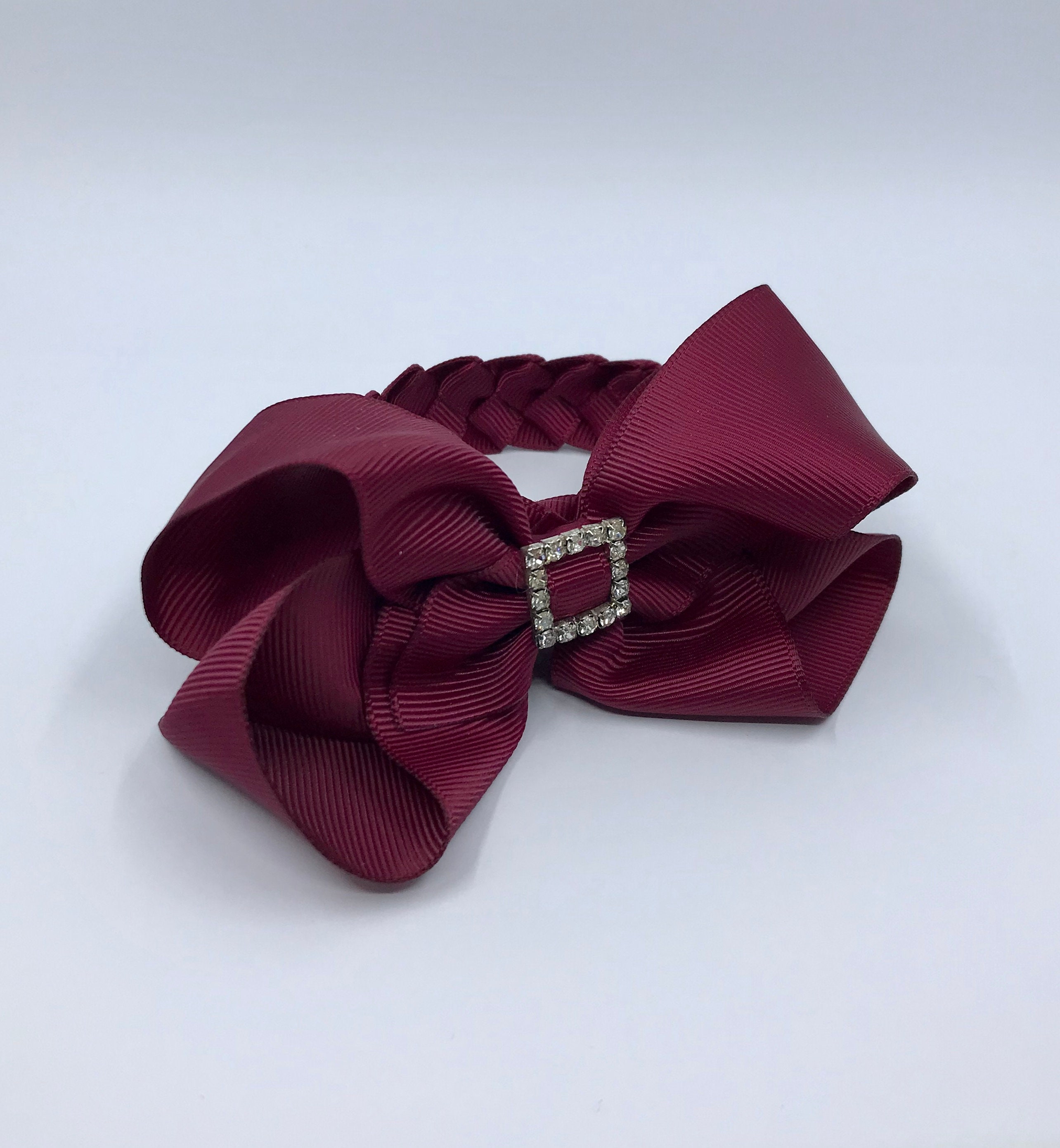Fait à la main Bow Bun Wrap école rouge/gris Fait à la main Bow Bun Wrap école rouge/gris