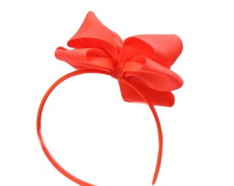 Neon Orange Hairband with 6 inch Bow