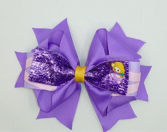 Rapunzel 7 inch Stacked Boutique Bow