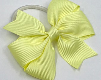 3 inch Lemon Baby Maize Boutique Bow on elastic