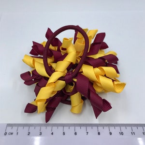 3 inch Wine and Yellow Gold Curly Corkers on Elastics pair image 2