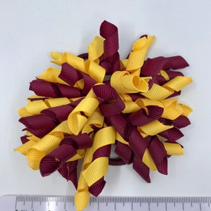 3 inch Wine and Yellow Gold Curly Corkers on Elastics pair image 3