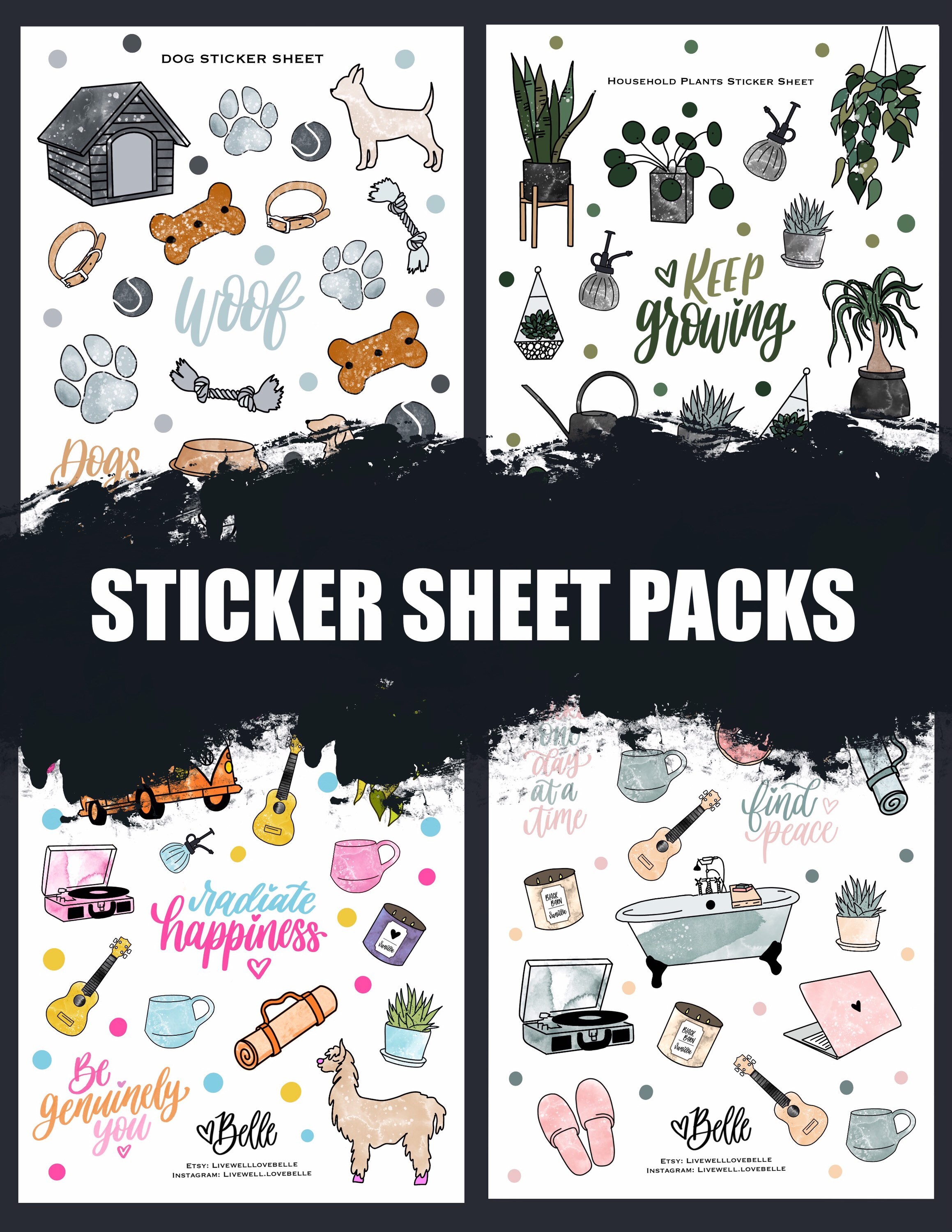 Sticker Sheet Packs // Buy 3 Get One FREE // Sticker Pack // | Etsy