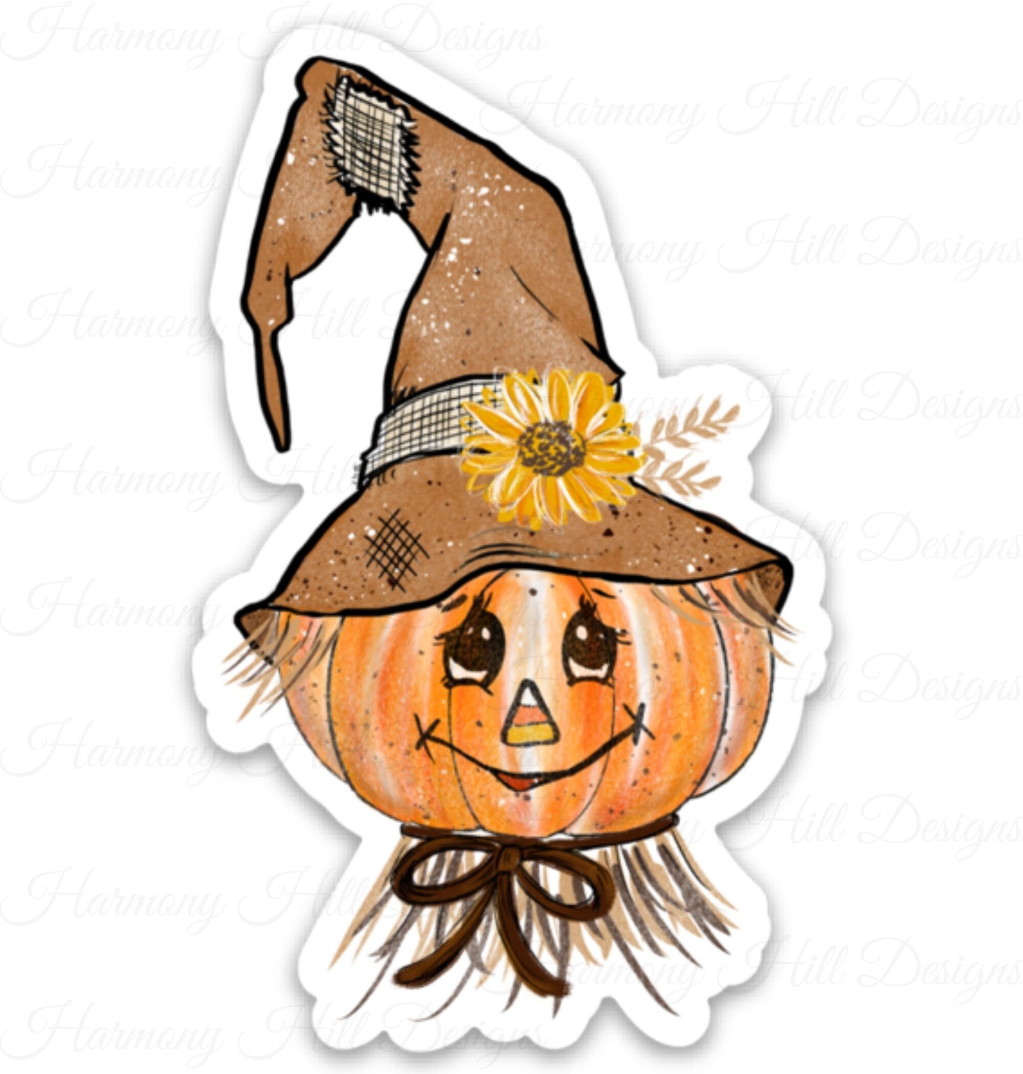 Scarecrow Sticker Scarecrow Vinyl Sticker Pumpkin Scarecrow - Etsy