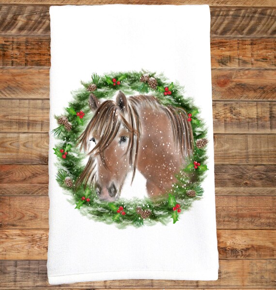 Christmas Horse Horse Dish Towel Christmas Decor Horse Etsy