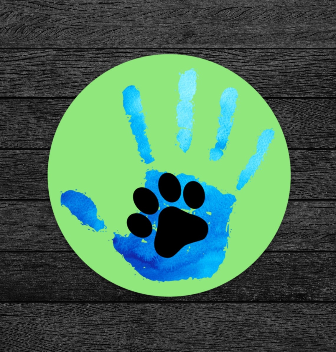 Paw Print Sticker Paw Print Vinyl Sticker Hand With Paw Etsy