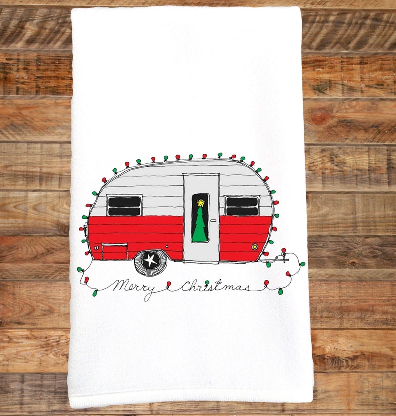Christmas Camper Dish Towel