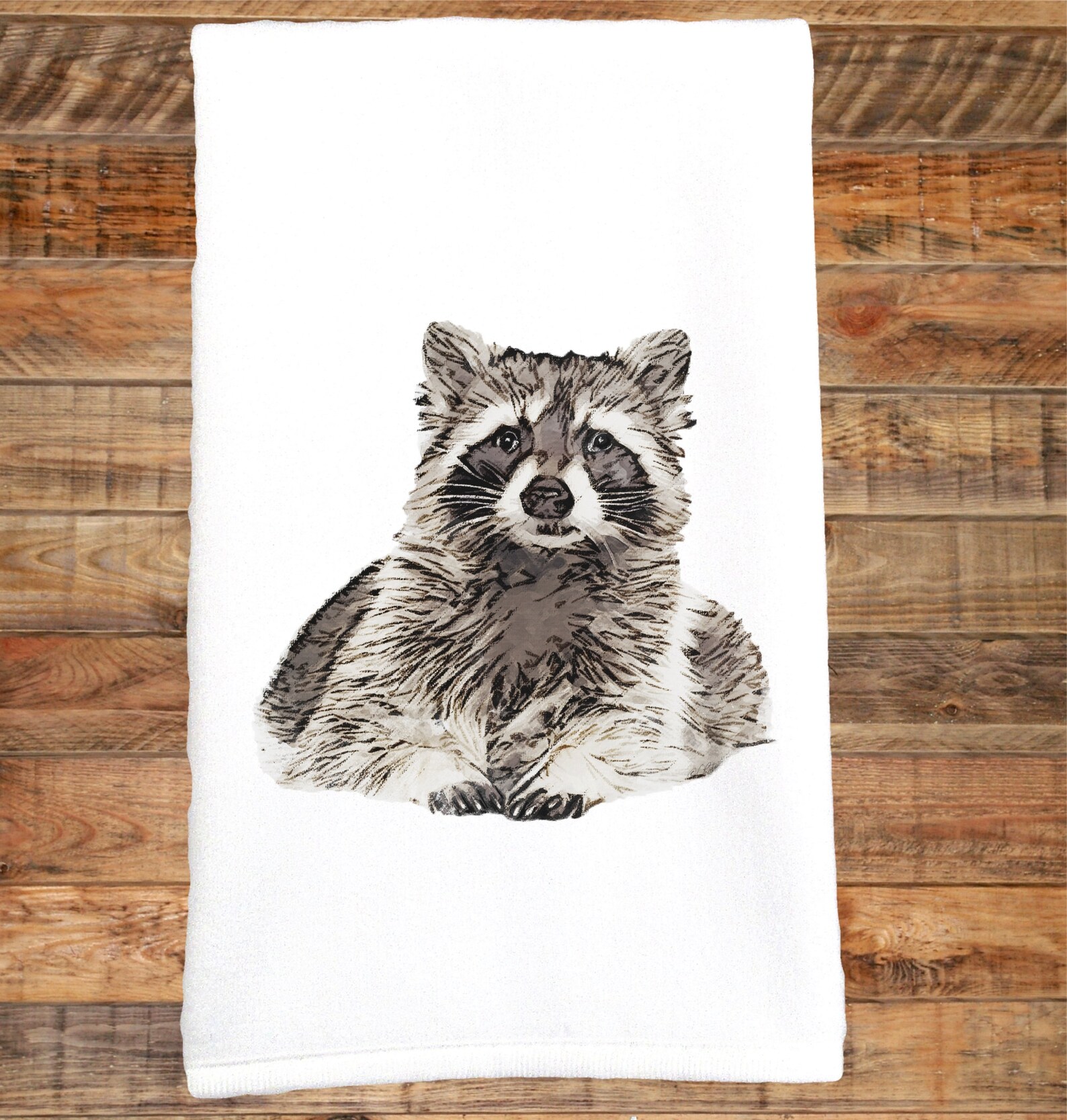 Raccoon Towel Raccoon Hand Towel Raccoon Decor Trash Panda Etsy