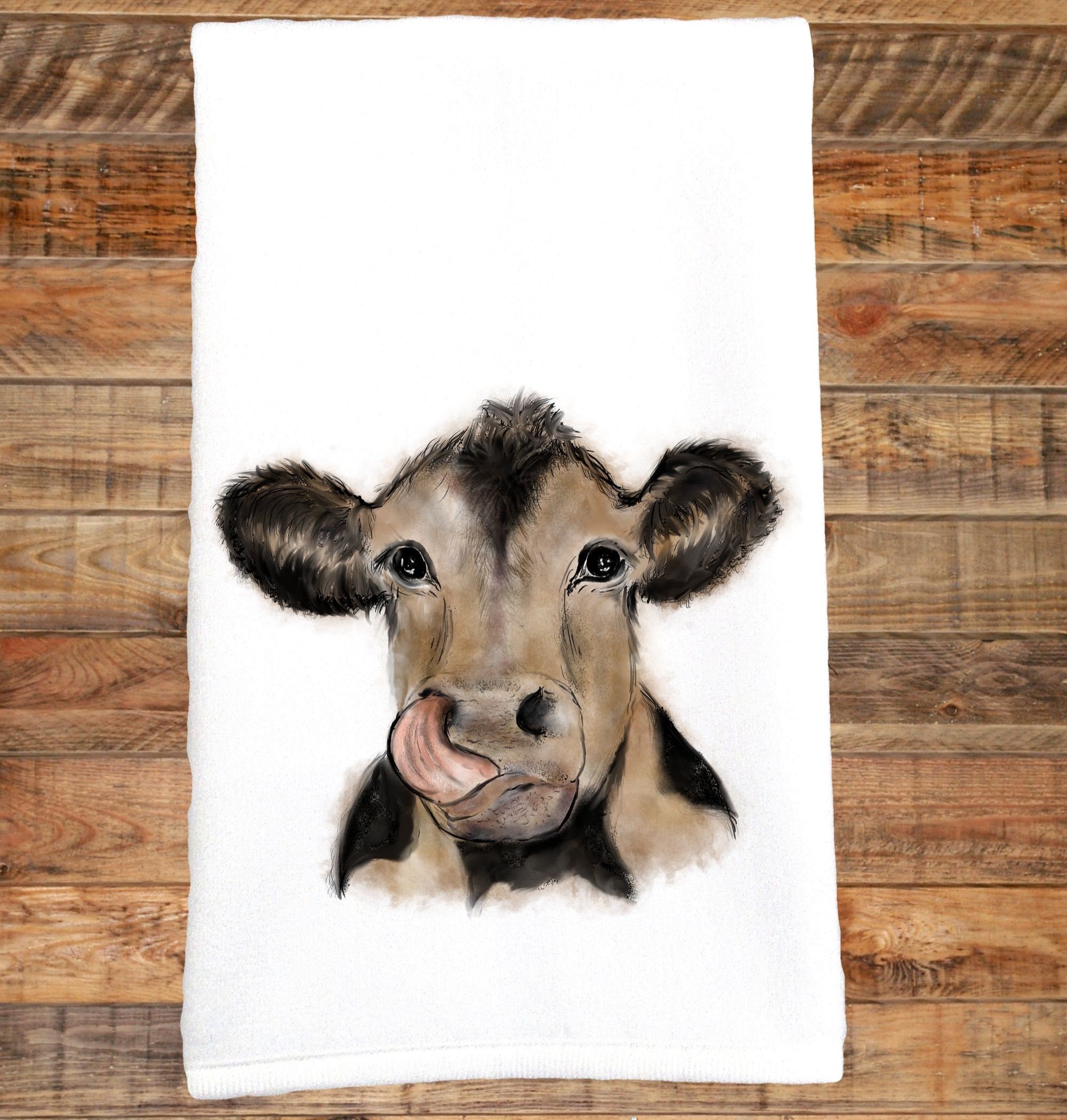 Cow Towel Cow Lick Cow Tongue Hand Towel Dish Towel Etsy