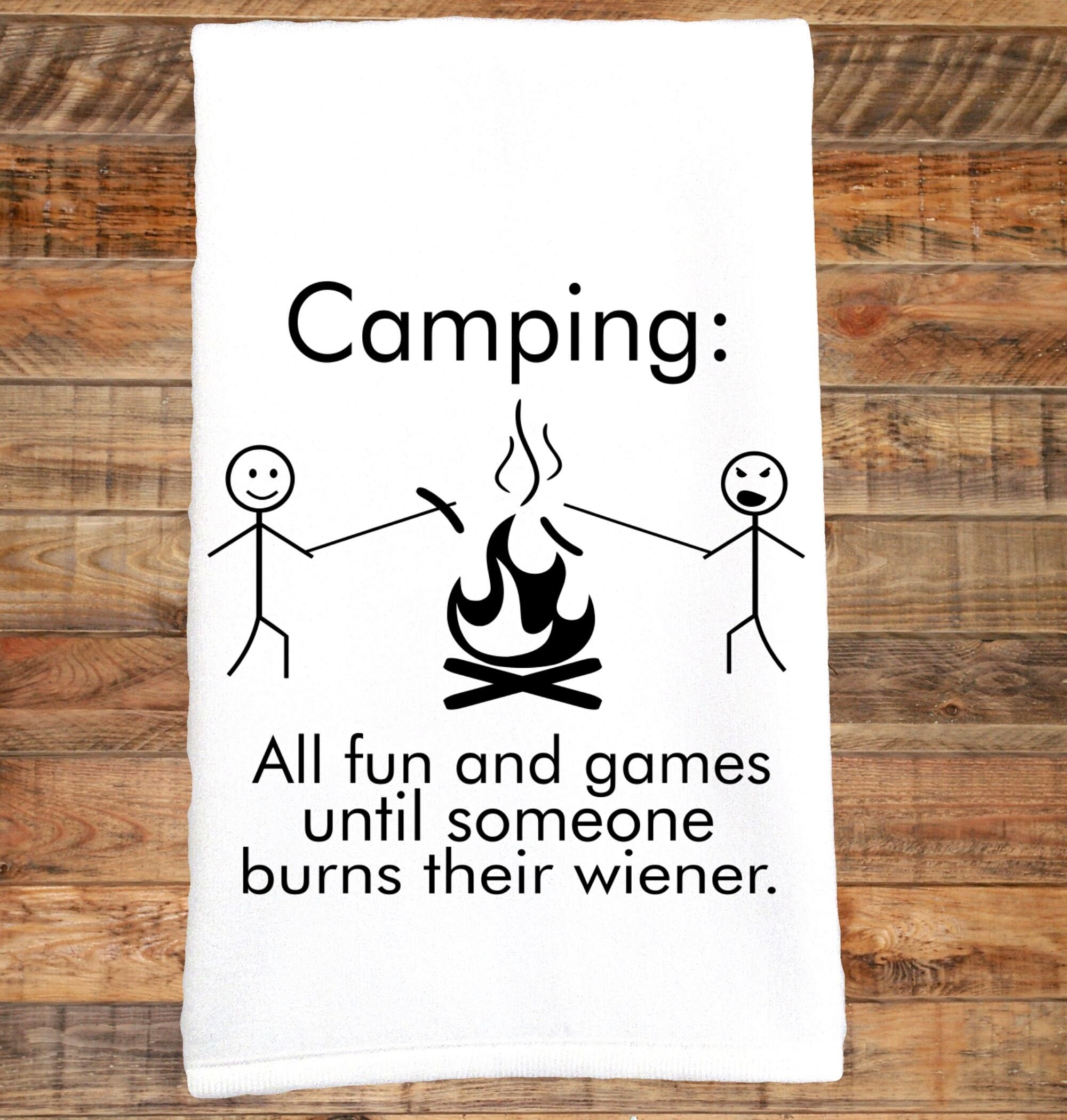 Camping Towel Funny Camping Hand Towel Camping Theme Etsy