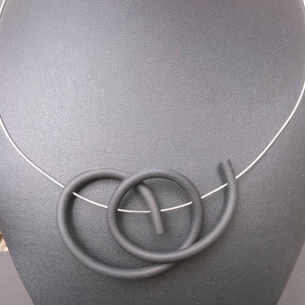 Modern necklace with steel