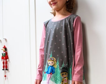 PDF sewing pattern Kid's dress WINTER JOY (sizes 80–164)