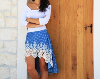 PDF Sewing pattern - Women's high low skirt LACE (sizes 32–46)