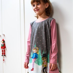 PDF sewing pattern Kid&#39;s dress WINTER JOY (sizes 80–164)