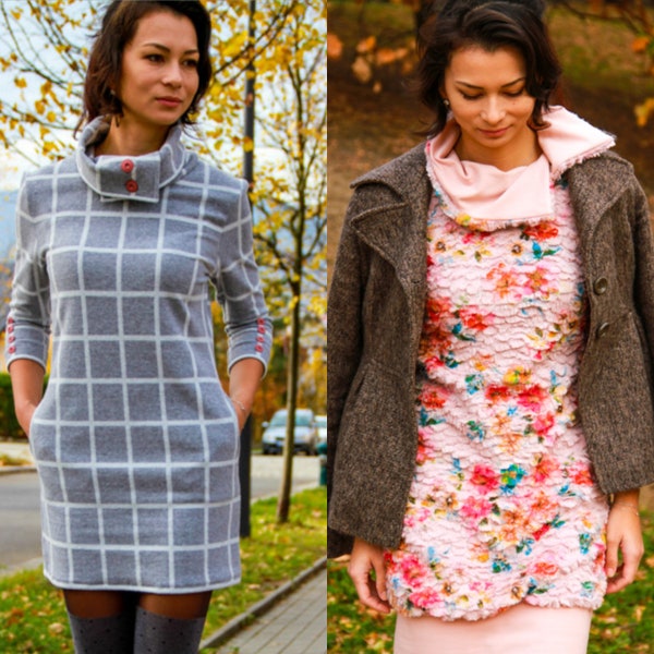 PDF Sewing pattern - Women's autumn/winter dress LUCKY YOU (sizes 32–60)