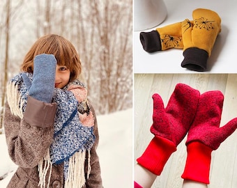 PDF Sewing pattern - Children's & women's mittens BIG TOE