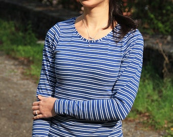 PDF Naaipatroon - Dames T-shirt BASIC met lange mouwen (maten 32–62)