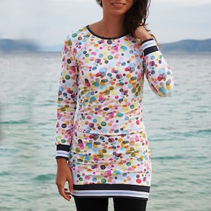 PDF Sewing pattern – Women’s sweatshirt dress RAINY DAY (sizes 32–46)