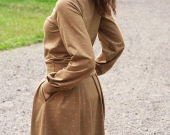 PDF Sewing pattern – Women's ress LADYBUG with long sleeves & pleated skirt (sizes 32–60)