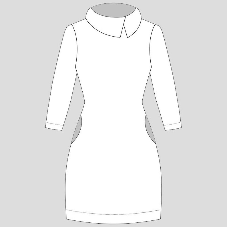 PDF Sewing pattern - Women's autumn/winter dress LUCKY YOU (sizes 32–60) image 3