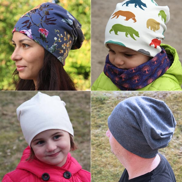 PDF Sewing pattern - Beanie hat in children's / women's / men's sizes (age 0–99)