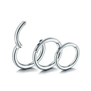 20G-18G-16G-14G Aço Inoxidável Clicker Nariz Hoop Septo Anel Tragus Helix Daith Piercing
