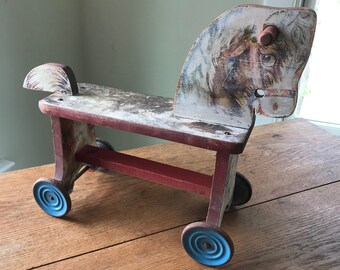 antique wooden ride on toys